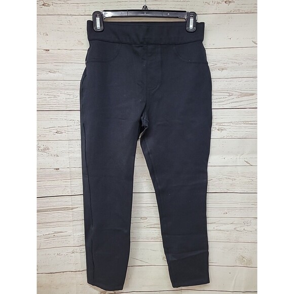Spanx Pants Womens Medium Black The Perfect Pants Cropped Pull On Pockets Stretc - Picture 1 of 8